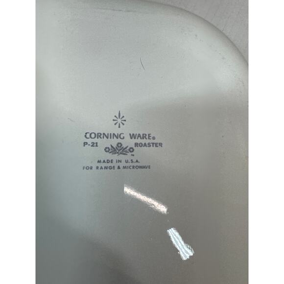 Vintage Corning Ware Blue Cornflower P-21 Roaster Casserole 13x9x2 - Made In USA - Picture 5 of 5